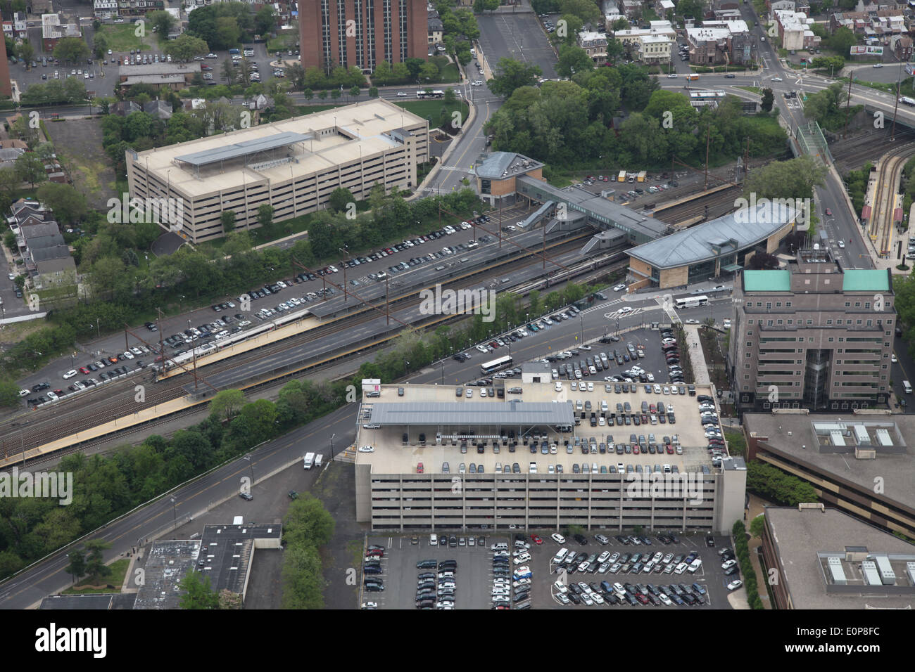 Aerial view of Trenton Transit Center, New Jersey Stock Photo