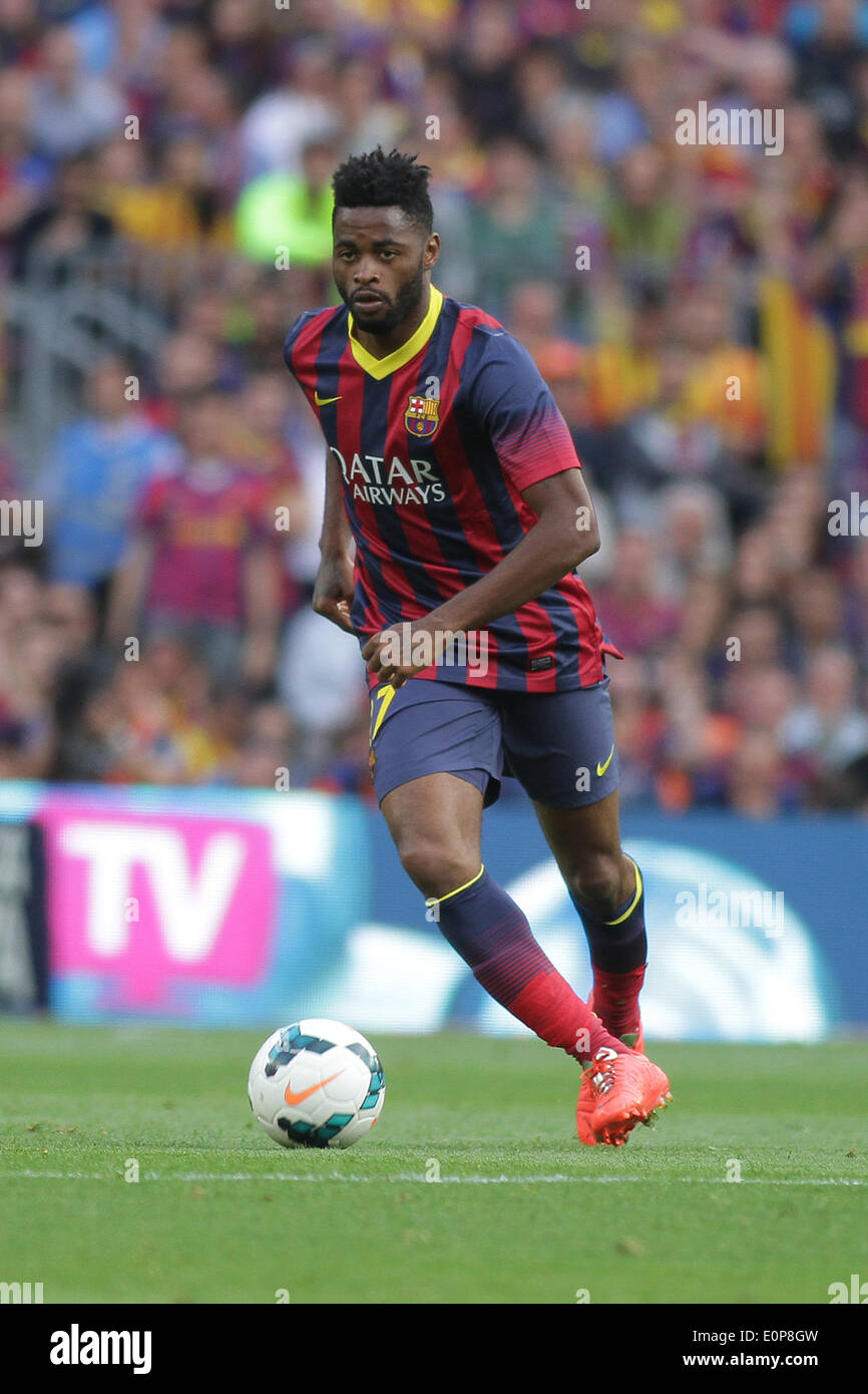 Barcelona, Spain. 17th May, 2014. Alex Song in action during the spanish league match between FC. Barcelona and Atletico de Madrid at Nou Camp stadium Credit:  Action Plus Sports/Alamy Live News Stock Photo