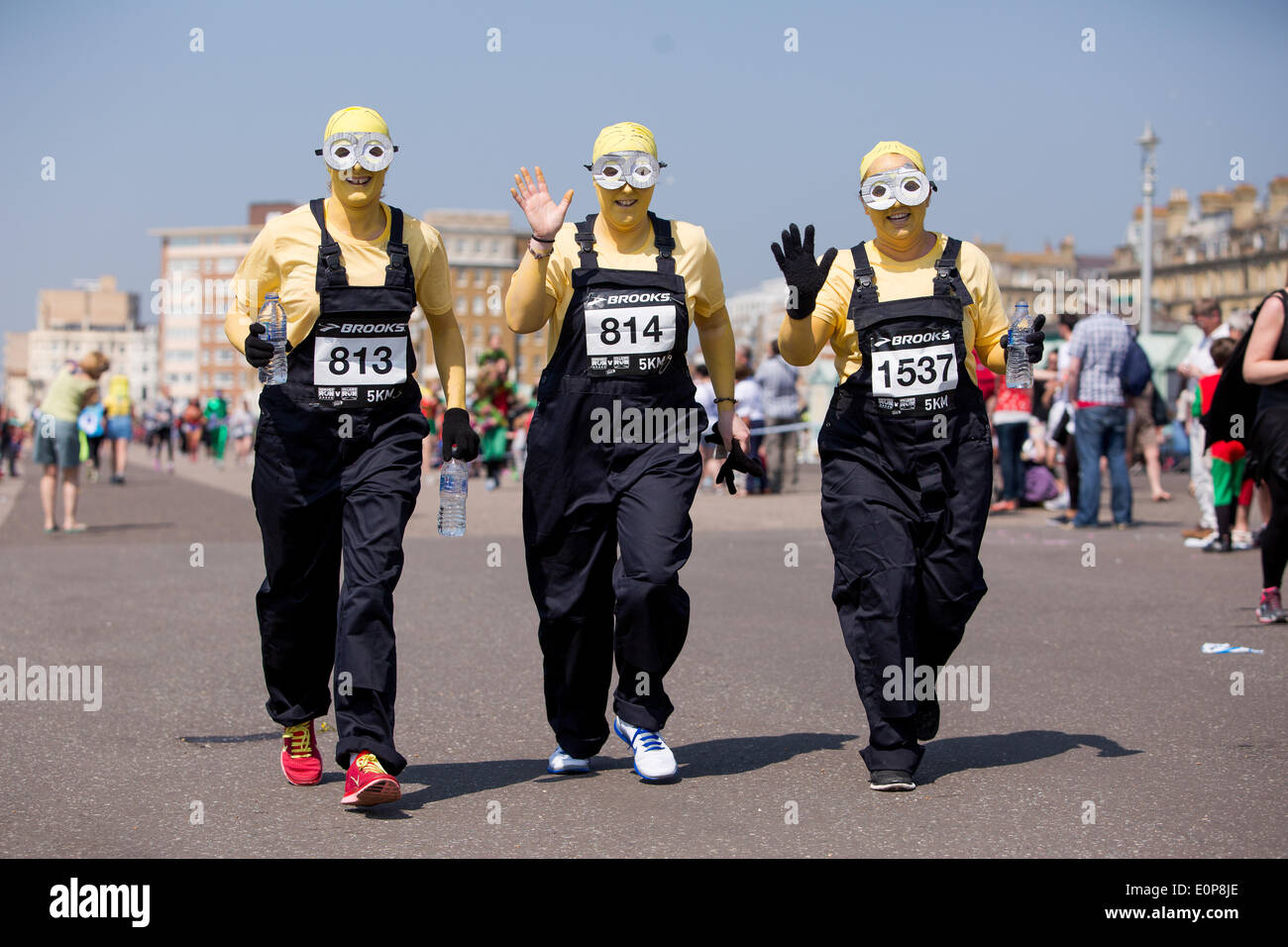 Hove Promenade, Hove, City of Brighton & Hove, East Sussex,UK. Brighton's Heroes Run Pass It On Africa 2014 charity fund raiser along Hove Promenade, a 5km course dressed as their favourite super heroes or villains. David Smith/Alamy Live News Stock Photo