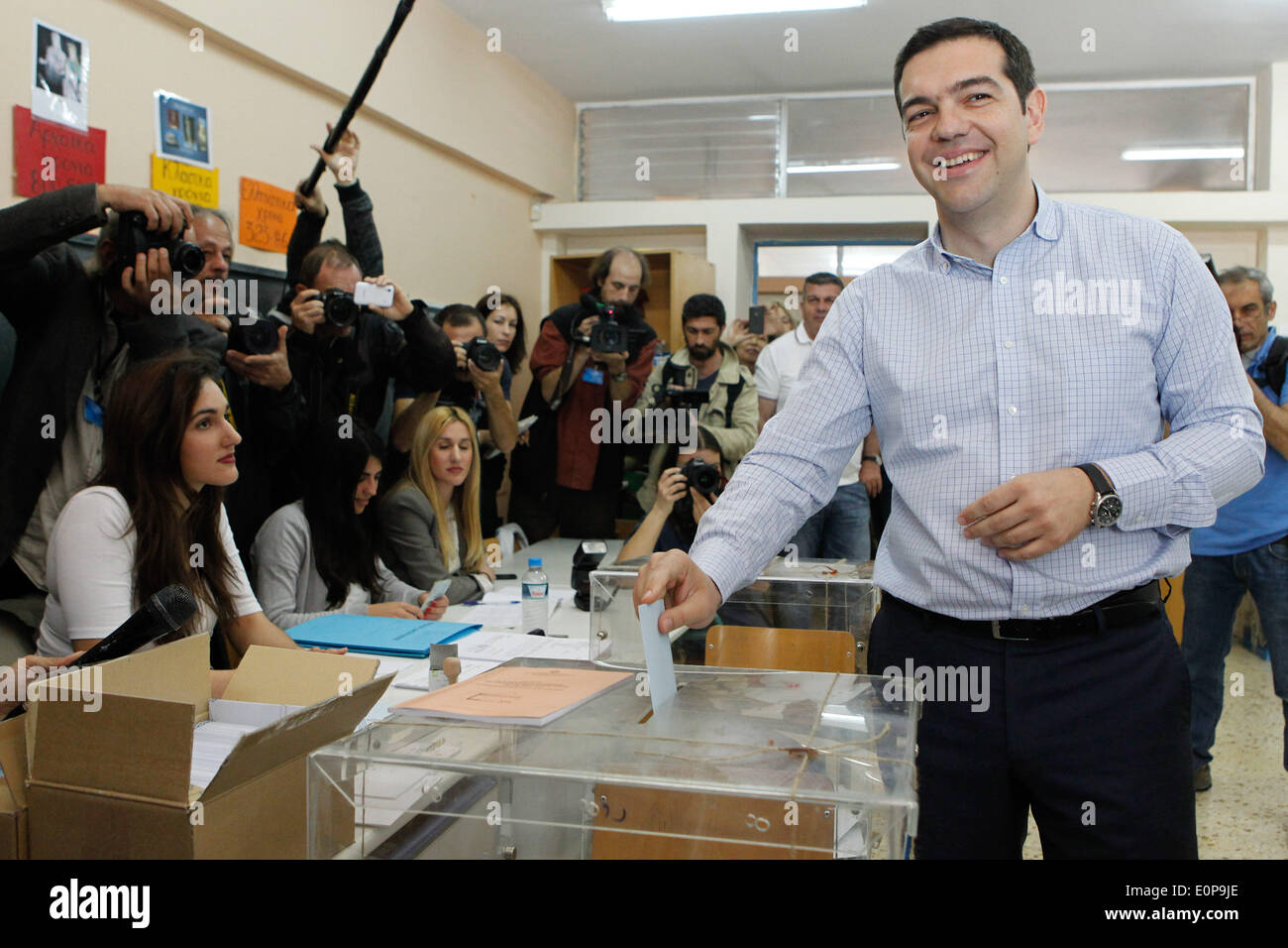 Athens, Greece. 18th May, 2014. Greek Left-wing Opposition Leader ...