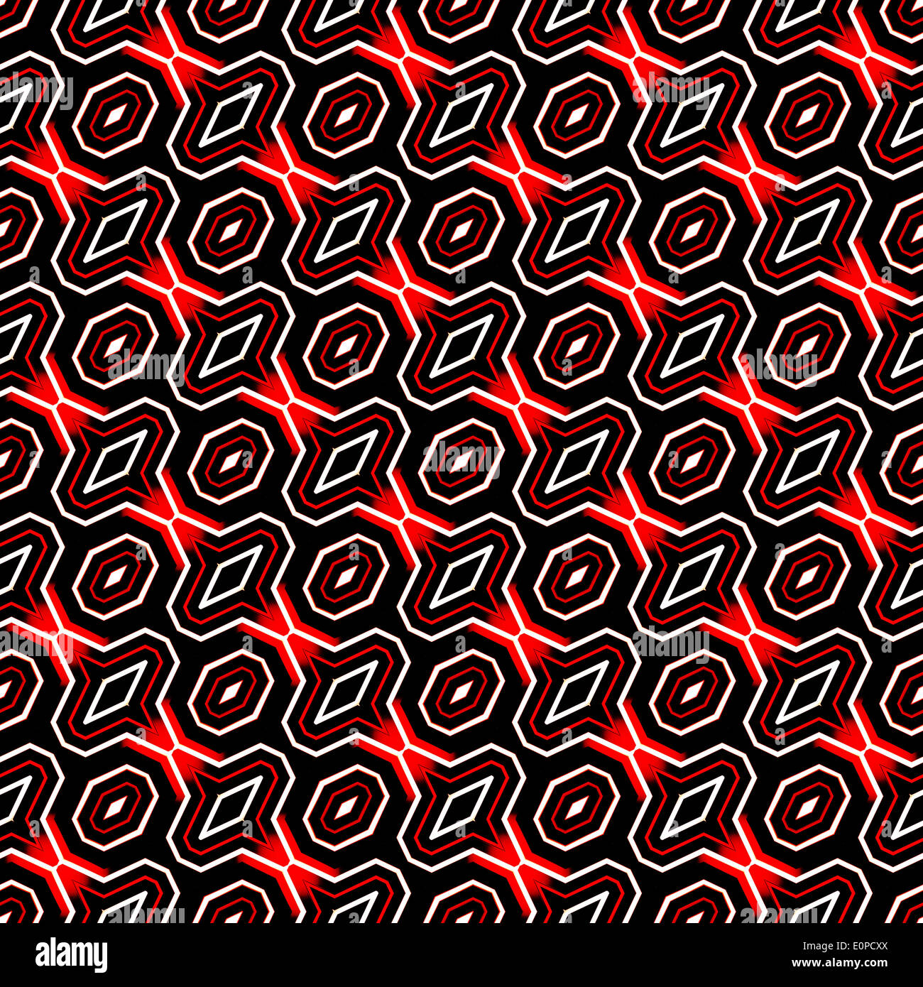 Seamless red futuristic flash-pattern Stock Photo