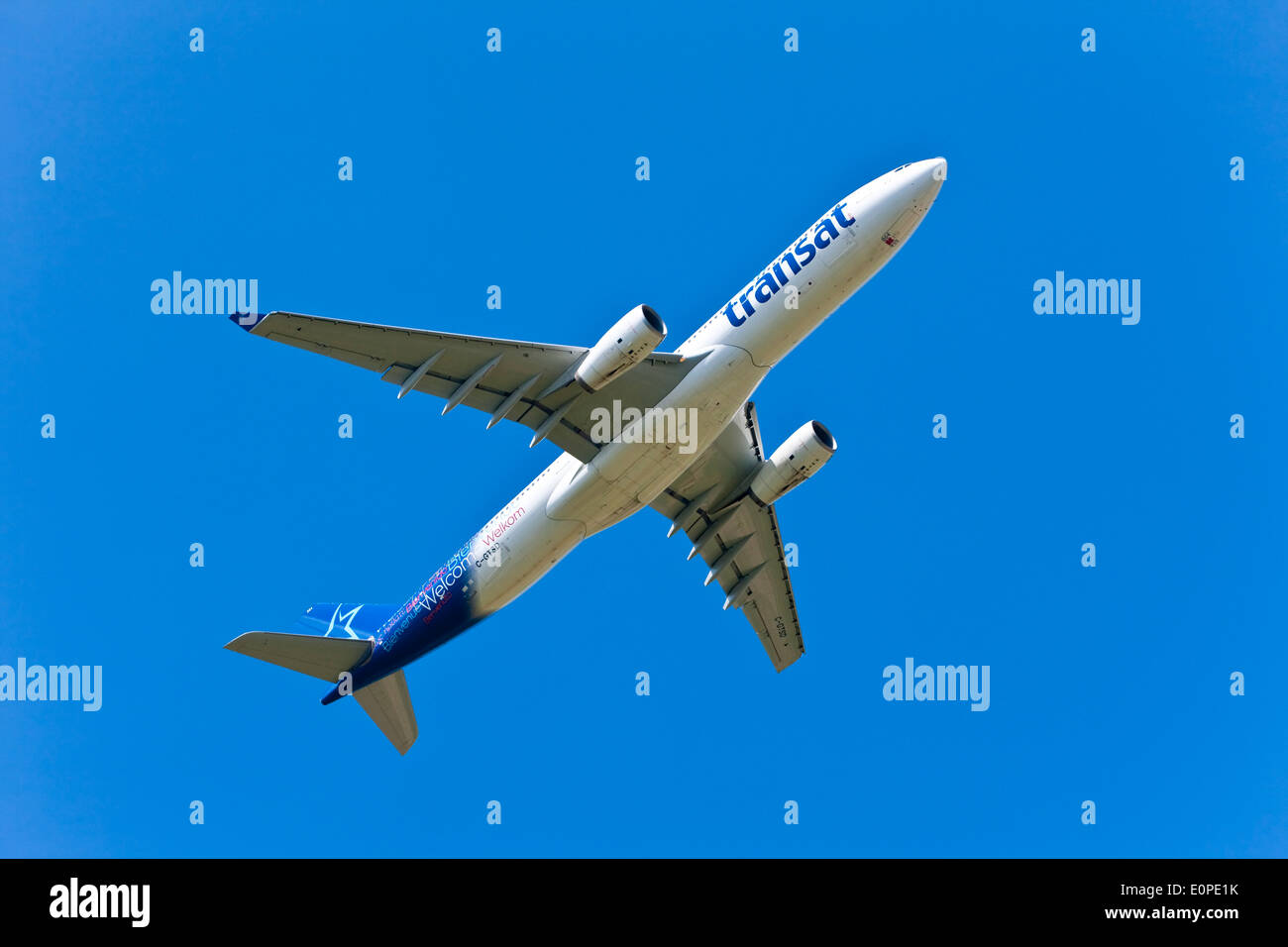 Airbus A330-343 from Air Transat taking off Stock Photo