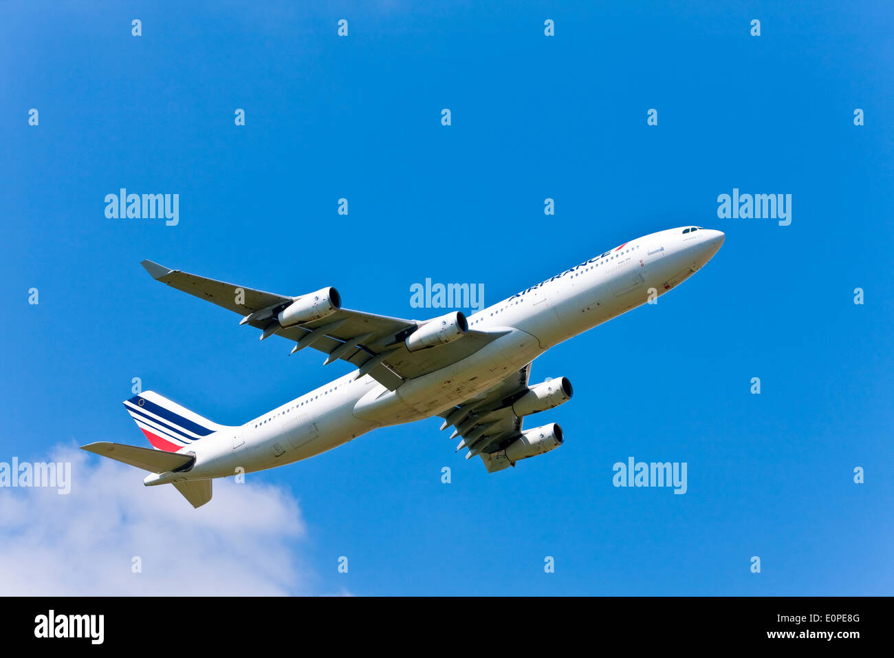 Airbus A340 from Air France taking off Stock Photo