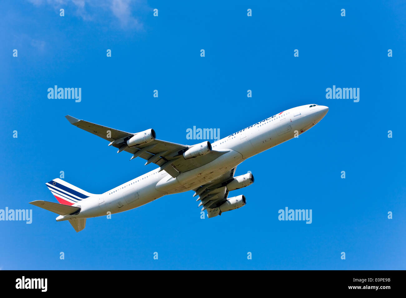 Airbus A340 from Air France taking off Stock Photo