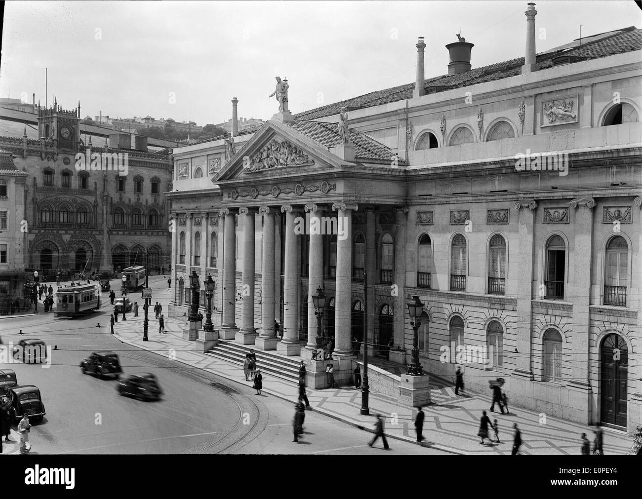Teatro Nacional Dona Maria II, Lisboa, Portugal Stock Photo