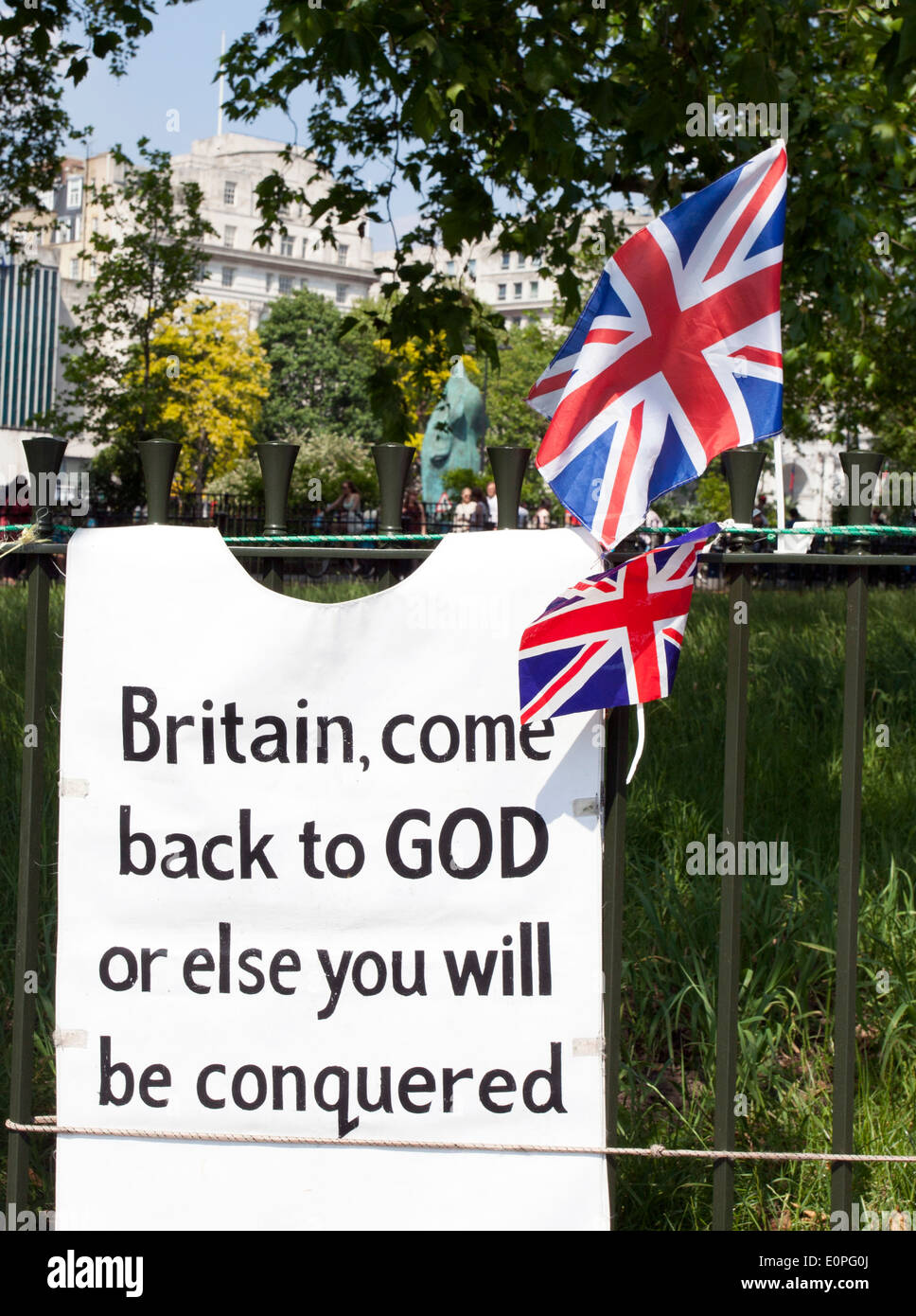 Evangelical Christian placard at Speakers Corner, Hyde Park, London
