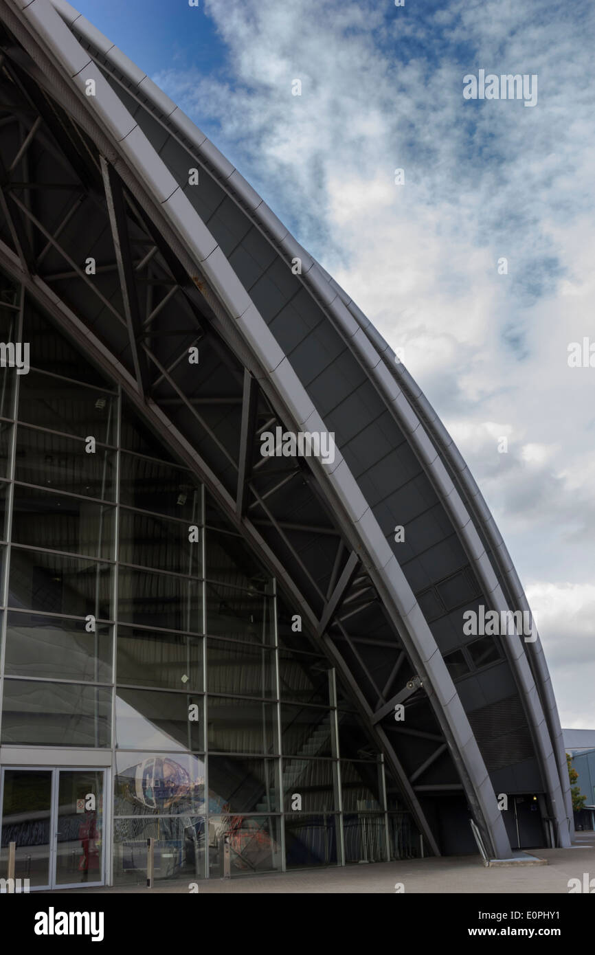 Close up of the front of the Clyde auditorium part of the sec complex Glasgow Stock Photo
