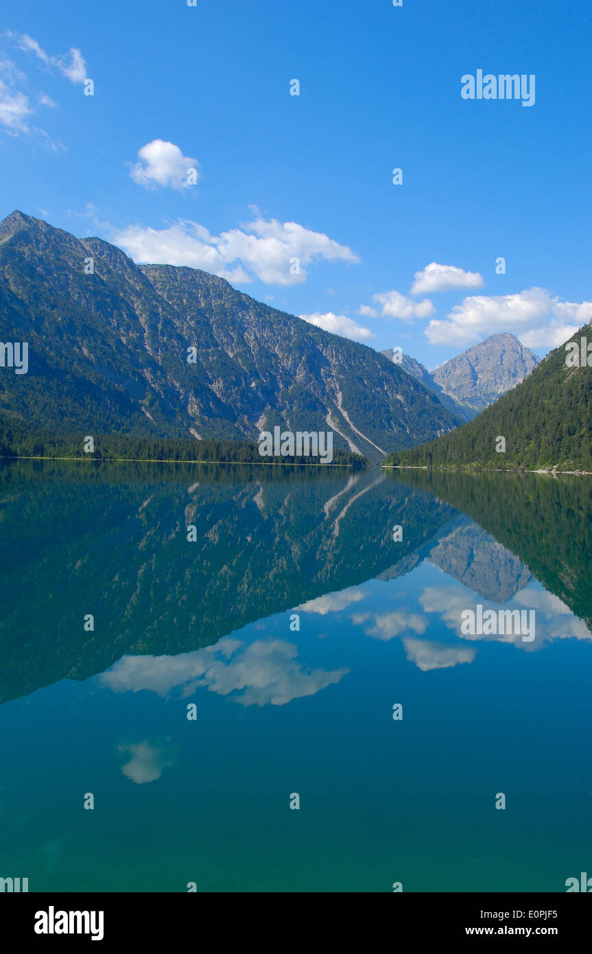 Austria, Plansee, Tirol, Lake Plansee, Seespitz, Ammergau Alps, Stock Photo