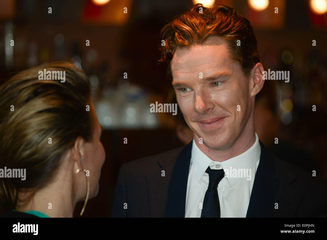 London, UK. 18th May 2014. Benedict Cumberbatch,- actor in Sherlock Holmes attends the Park Theatre first birthday gala in Finsbury park in London. Photo by See Li/Alamy Live News Stock Photo