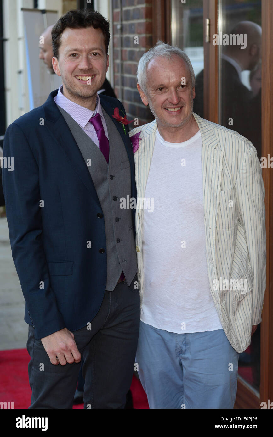 London, UK. 18th May 2014. Jez Bond and Sean Mathias attends the Park Theatre first birthday gala in Finsbury park in London. Photo by See Li/Alamy Live News Stock Photo