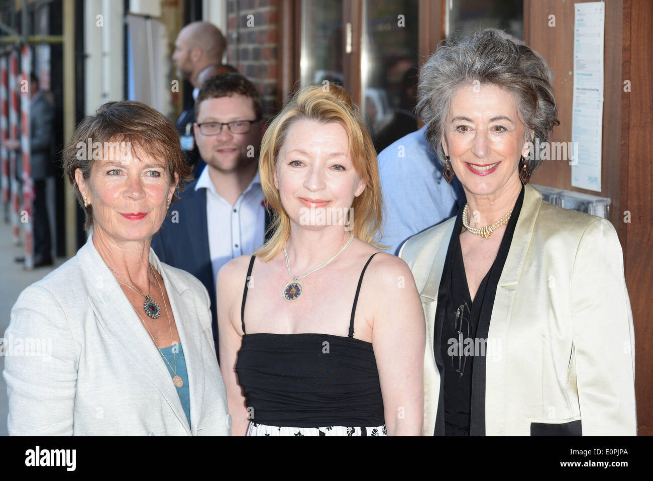 London, UK. 18th May 2014. Lesley Manville,Celia Imrie,Maureen Lipman attends the Park Theatre first birthday gala in Finsbury park in London. Photo by See Li/Alamy Live News Stock Photo