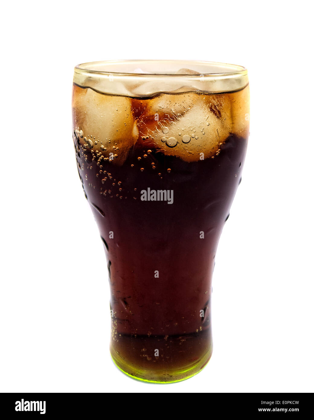 Glass of Cola with ice on a white background Stock Photo