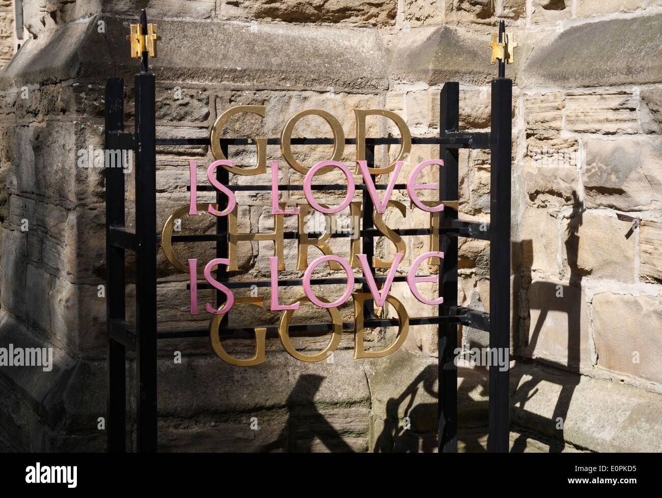 God is love, Christ is love, St John's parish church in Ranmoor Sheffield England Stock Photo