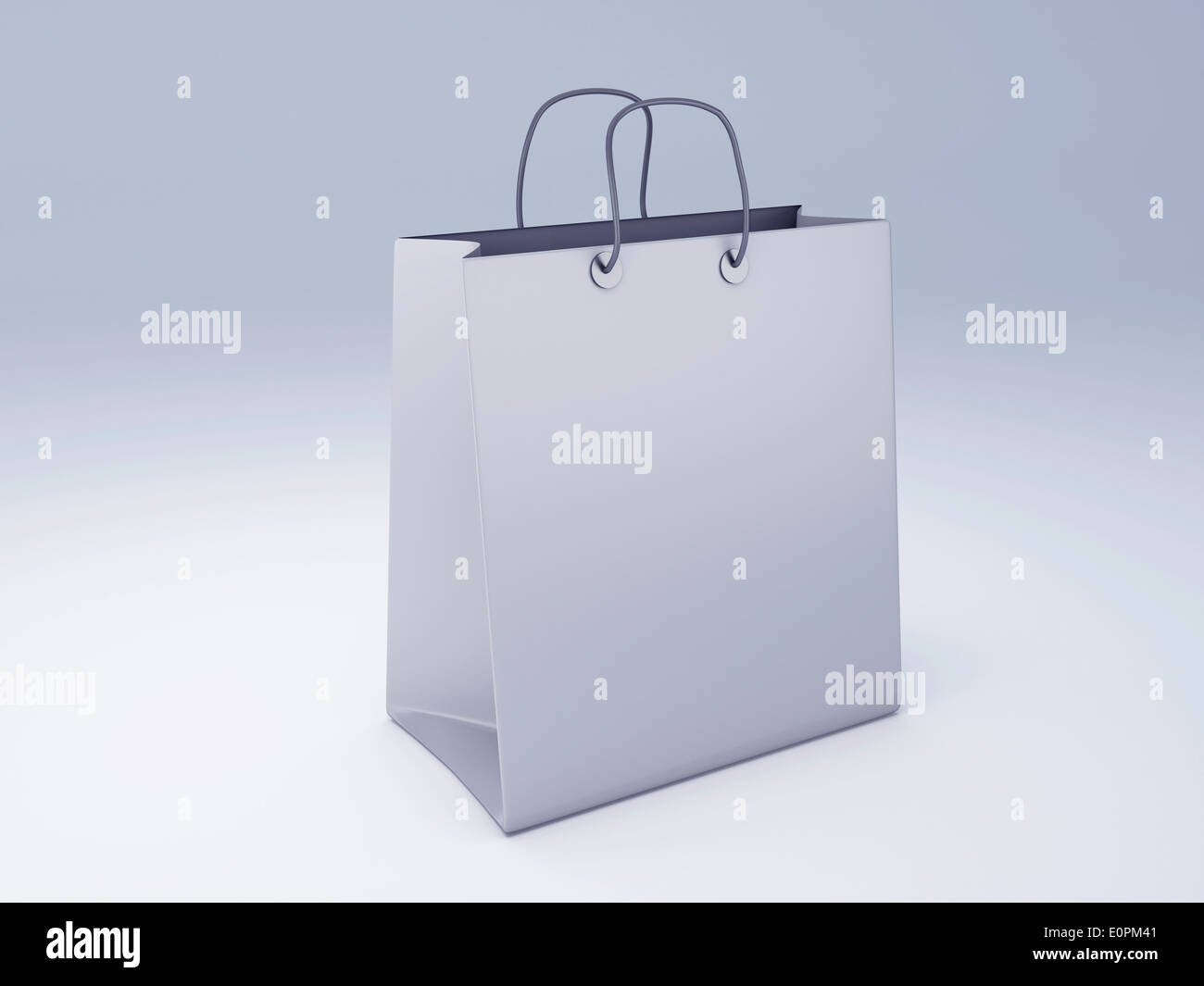 image of classic white shopping bag. 3d illustration Stock Photo - Alamy