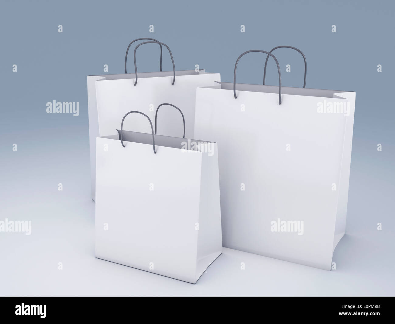 image of classic white shopping bag. 3d illustration Stock Photo - Alamy