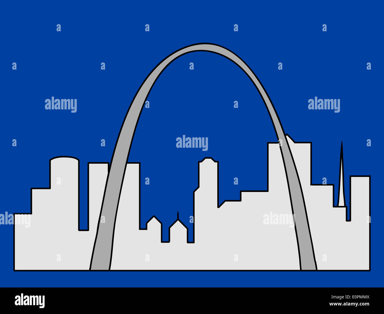 St Louis skyline illustration Stock Photo