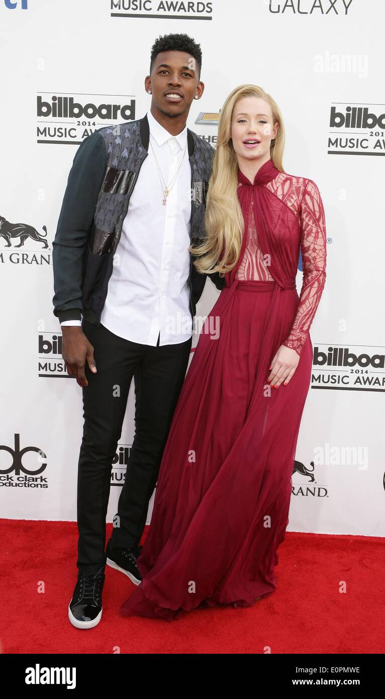 Las Vegas, NV, USA. 18th May, 2014. Nick Young, Iggy Azalea at arrivals for 2014 Billboard Music Awards - Arrivals Part 1, MGM Grand Garden Arena, Las Vegas, NV May 18, 2014. Credit:  James Atoa/Everett Collection/Alamy Live News Stock Photo