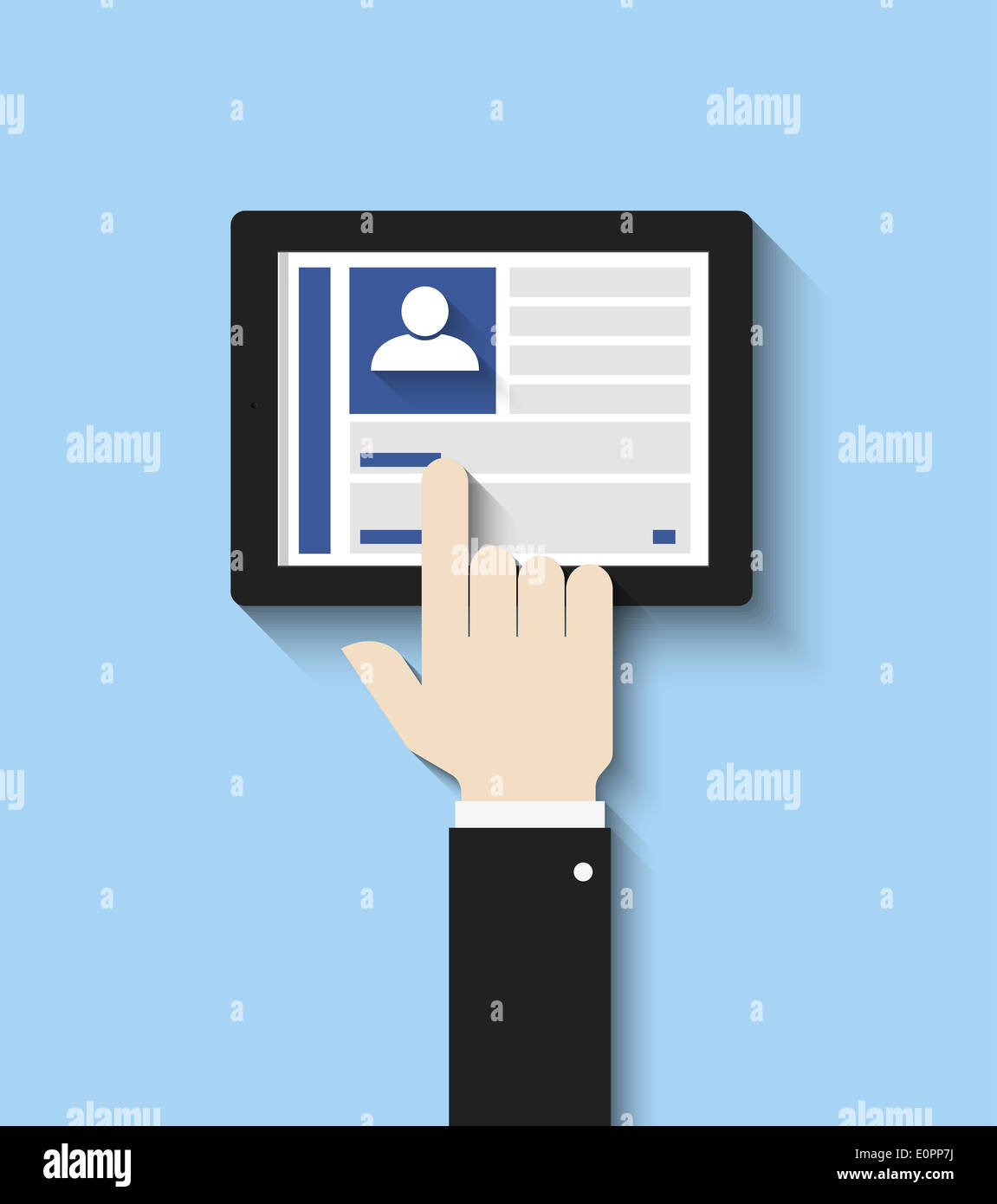 Hand touching screen Stock Photo - Alamy