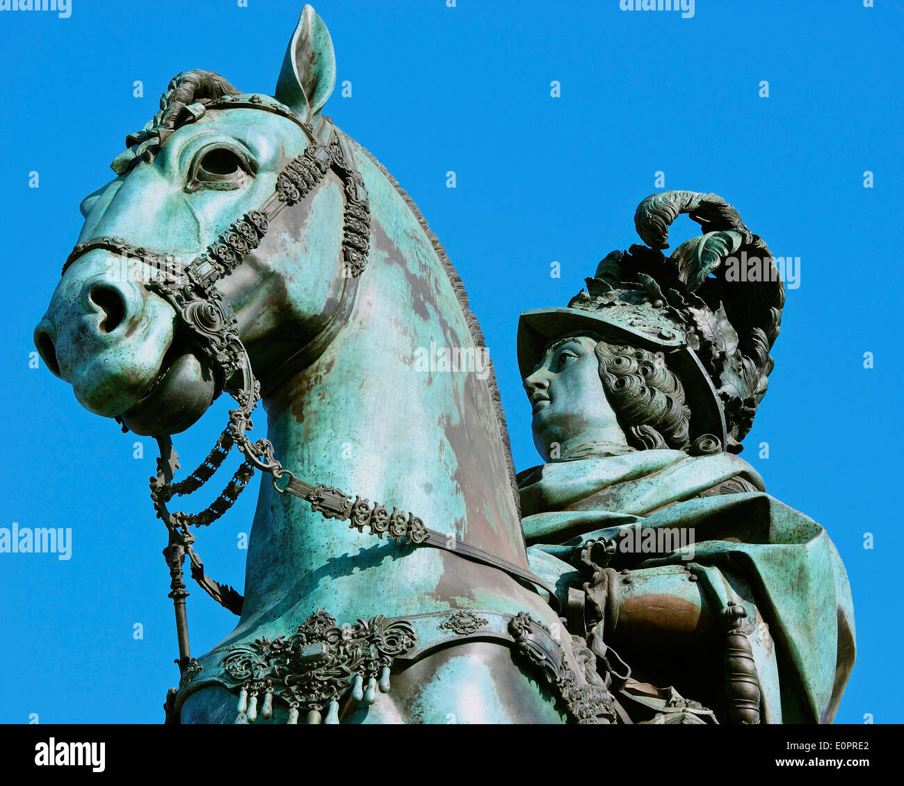 Bronze equestrian statue of Portuguese king Dom Jose 1 by Machado de Castro Praca do Comercio Lisbon Portugal western Europe Stock Photo