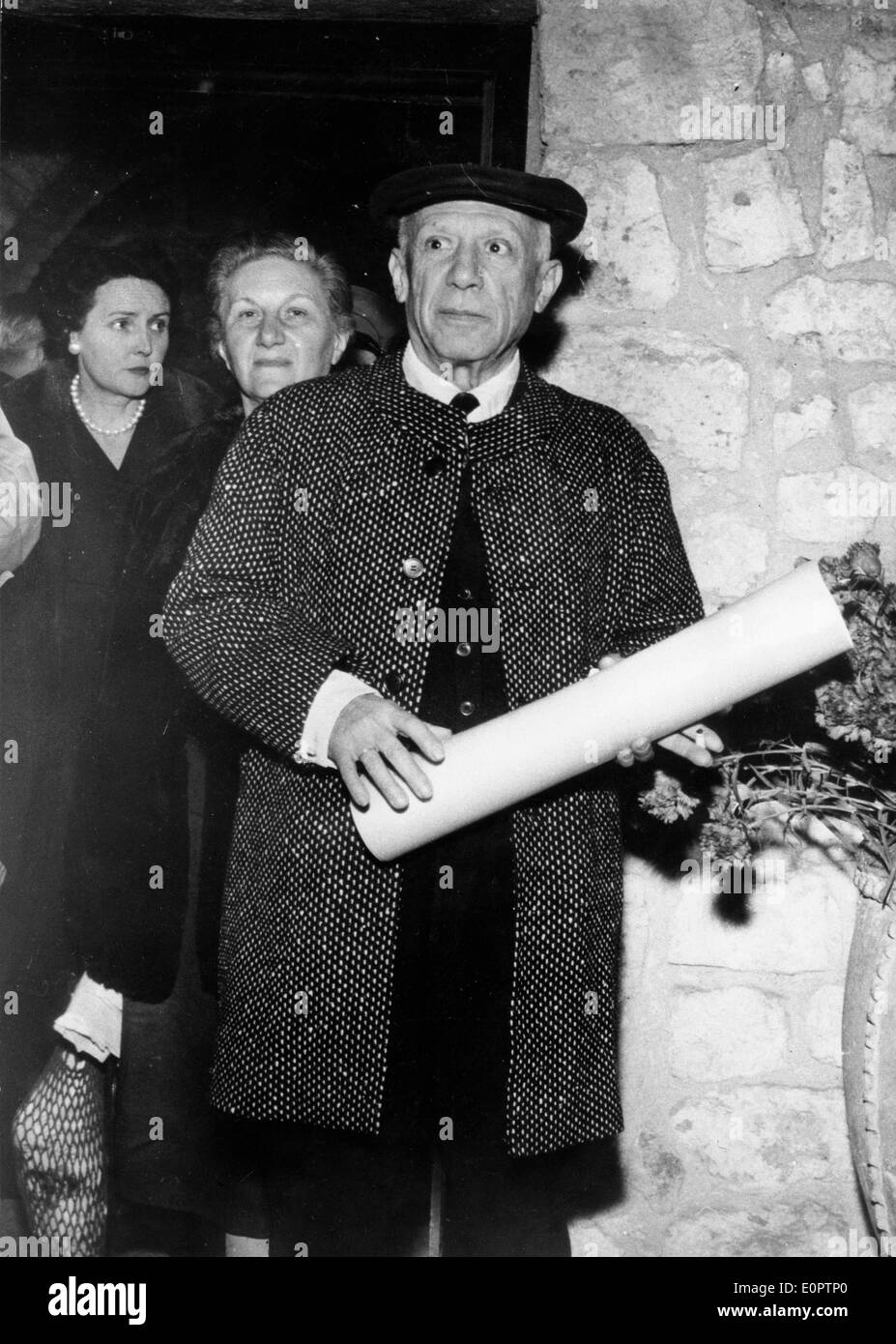 Artist Pablo Picasso after being conferred the degree of the citizen of honor Stock Photo