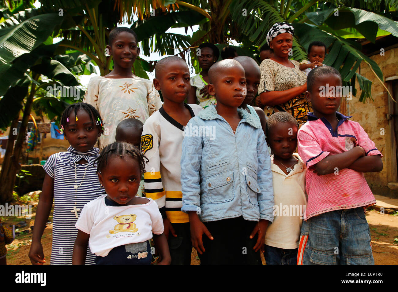 Children in a local village in Nigeria Stock Photo