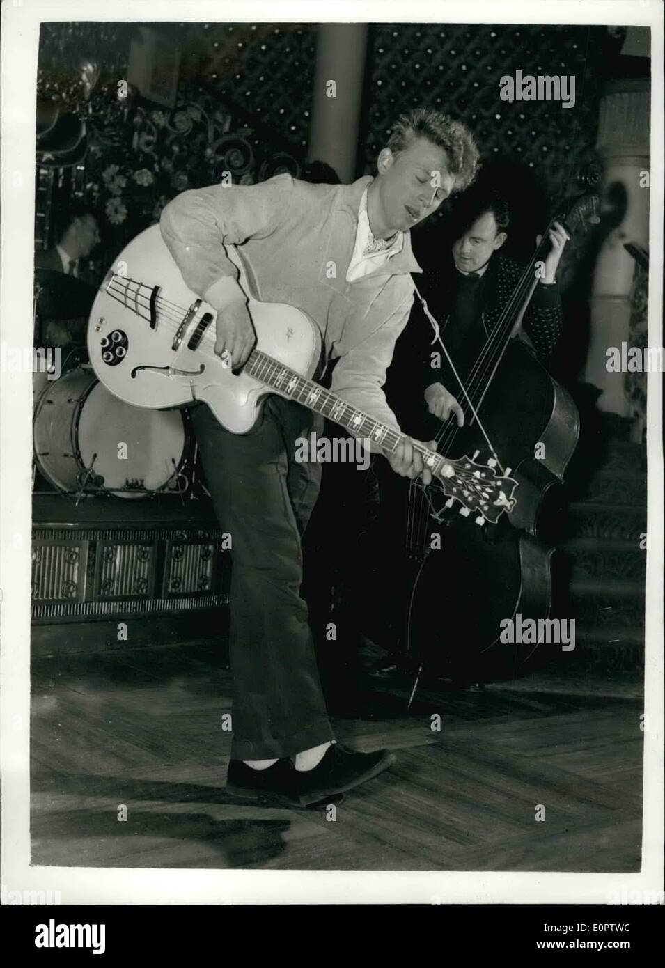 Jan. 01, 1957 - Tommy Steele The ''Rock n' Roll'' Guitarist'' rehearses.  Tommy Steele 20 year old Rock n' Roll guitarist was to Stock Photo - Alamy