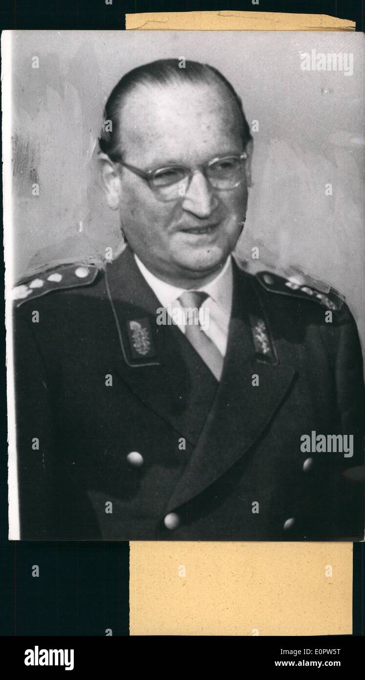 Jan. 01, 1957 - General Speidel May Be Appointed C.I.C. Of NATO Forces Centre Europe: According To Reports From Bonn, A German General May Be Appointed As Commander-In-Chief Of NATO Forces Centre Europe. General Speidel's Name Has Been Mentioned In This Connection. Photo shows A recent Portrait Of General Speidel. Stock Photo
