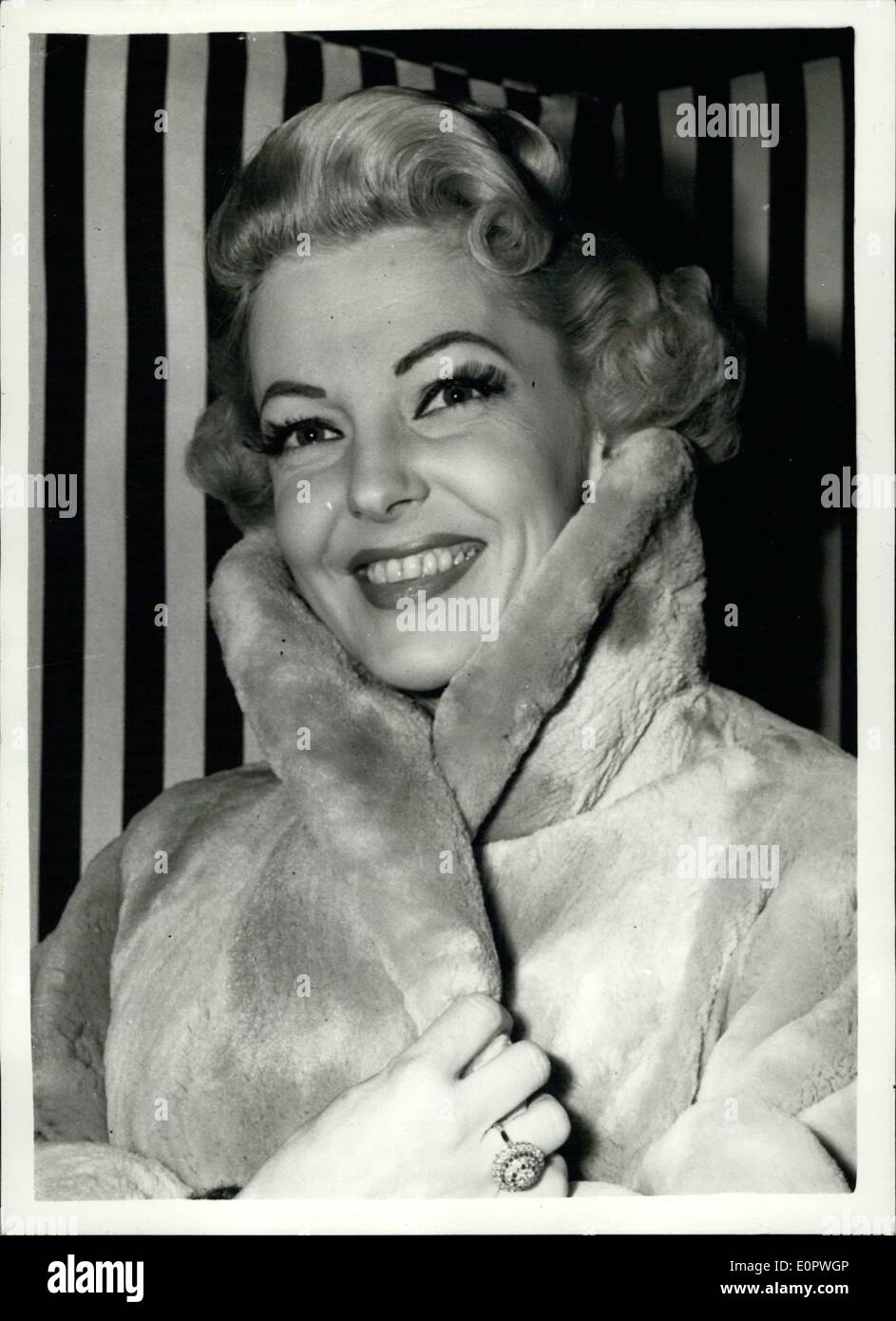 Jan. 01, 1957 - Actress Vivian Blaine names by wife of Bandleader. Vivian Blaine star of ''Guys and Dolls'' on stage and screen Stock Photo
