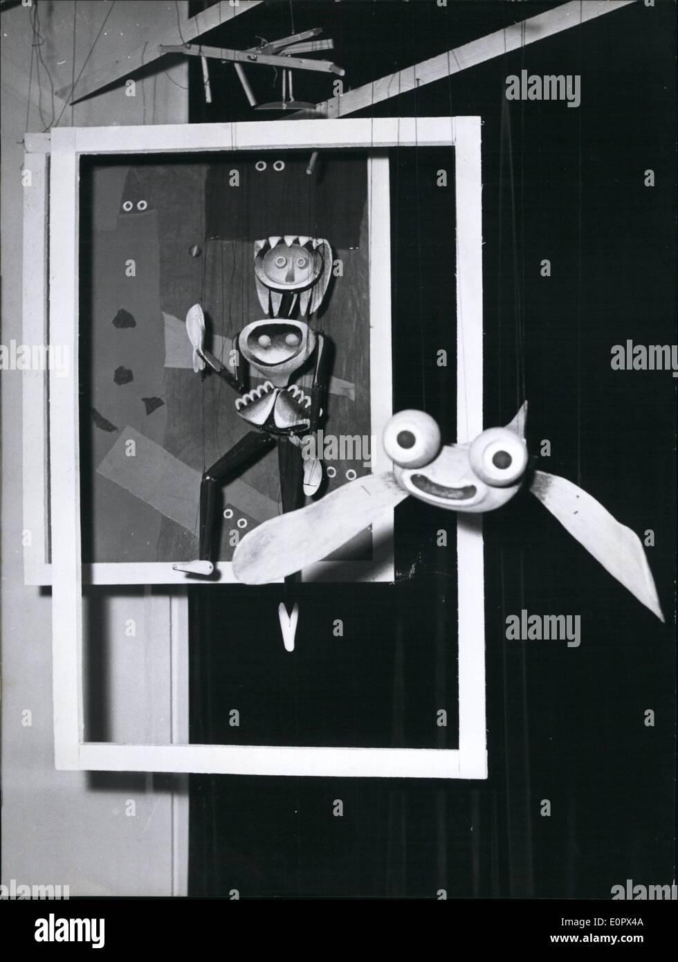 Apr. 04, 1957 - The Commercial - Art-School at Braunschweig shows an exhibition in the Town Museum of student's creations. The most interesting part of the exhibition is the department of puppets where the students had combined the traditional with modern art interpretation. Stock Photo
