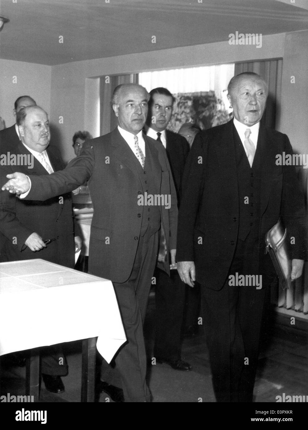 Konrad Adenauer, Karl Arnold and Gerhard Schroder Stock Photo