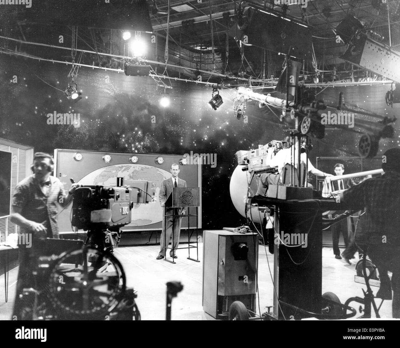 Prince Philip films TV special at Lime Grove Studios Stock Photo
