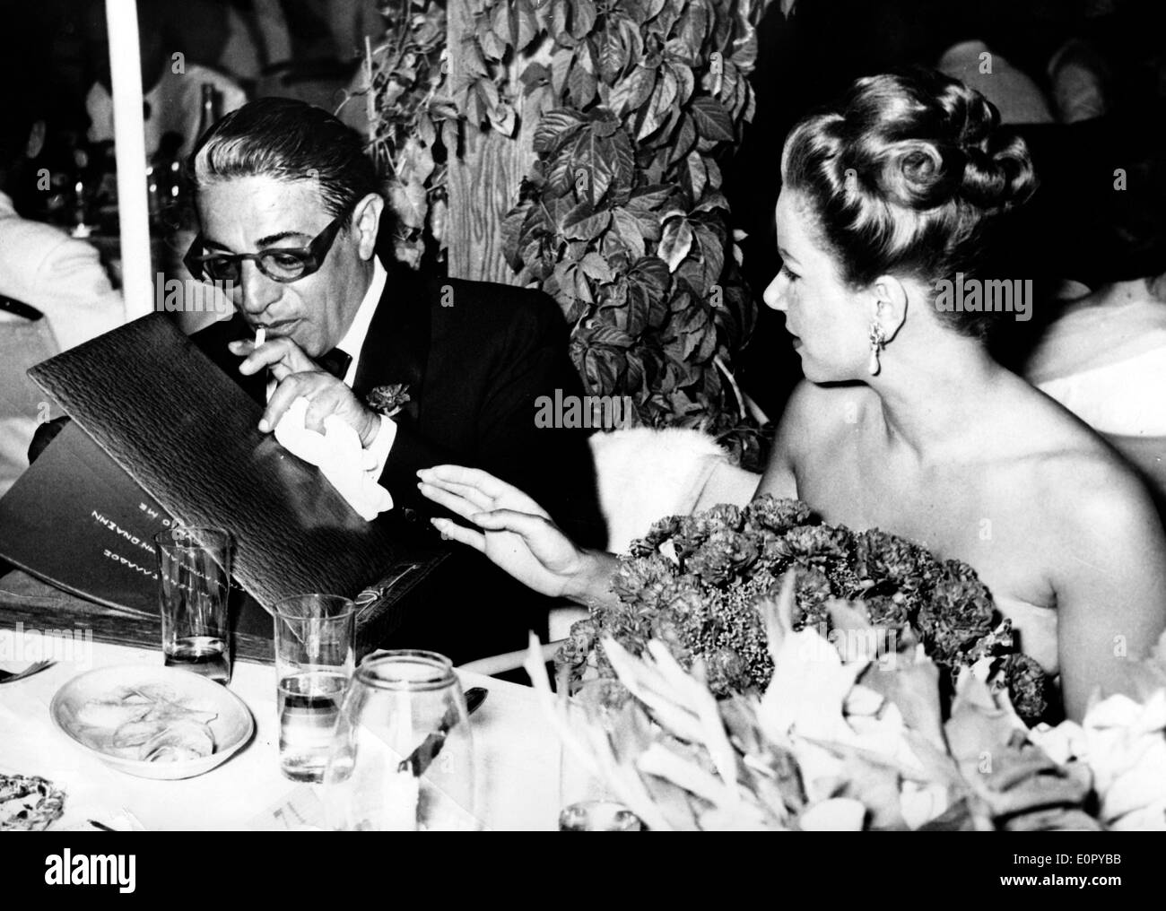 Aristotle Onassis and wife Athina at charity gala Stock Photo