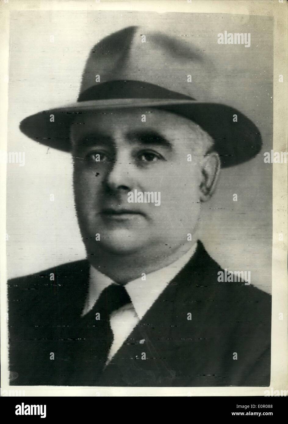May 24, 1957 - 24-5-57 Man goes berserk with shotgun in Sydney. Kills one, wounds two. Charles Spittiri, a Maltese migrant went berserk with a shotgun in Sydney, Australia, shooting dead a man, wounding a woman and a detective, then fell dead from a bullet from the wounded policeman's gun. The crazy gunman was at bay in a house for six hours. Photo Shows: Charles Spittiri, the Maltese migrant who went berserk with a shotgun. Stock Photo