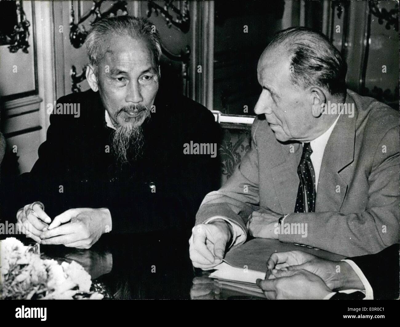 Jul. 07, 1957 Ho Chi Minh in Prague The President of the Democratic Republic VietNam, Ho Chi