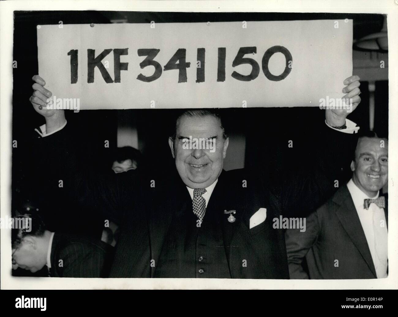 Jun. 06, 1957 The winning numbers in the premium bond draw. First top