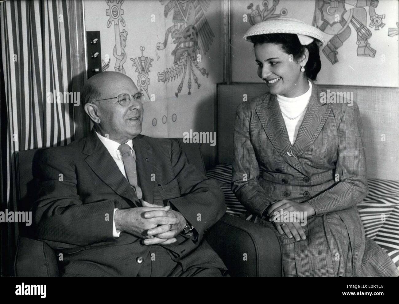 Aug. 13, 1957 - Cellist Pablo Casals and His Wife in France Stock Photo ...