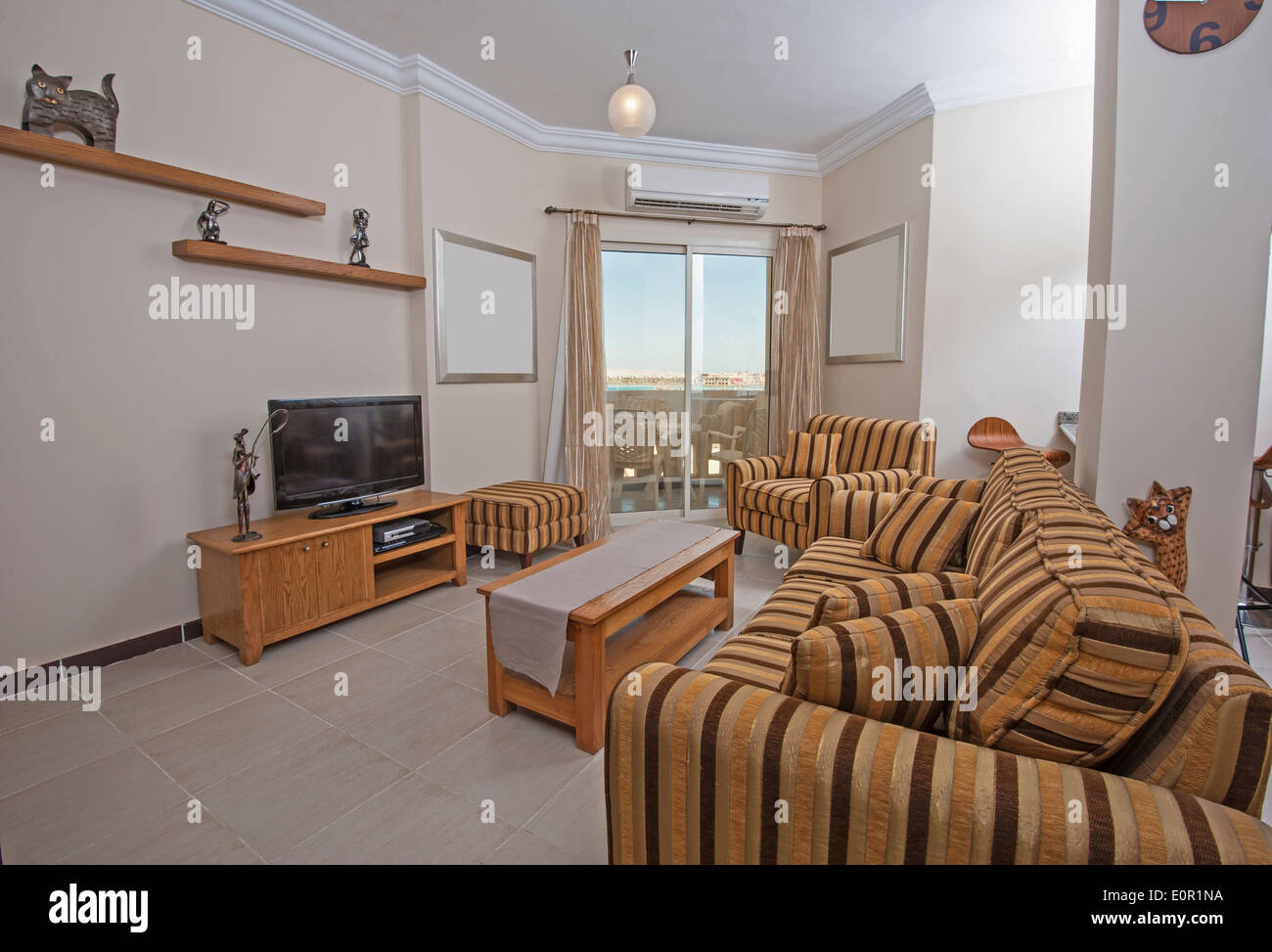 Picture of Interior of luxury show home living room showing interior design Stock ...