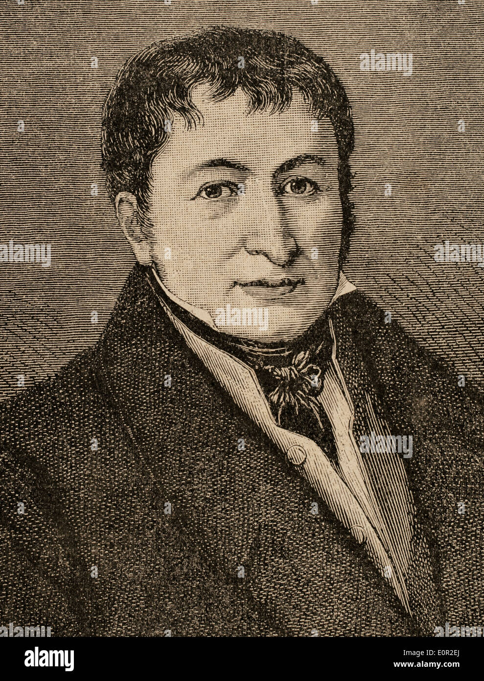 Friedrich Koenig (17741833). German Inventor. The Engraving in Illustration, 1883 Stock Photo