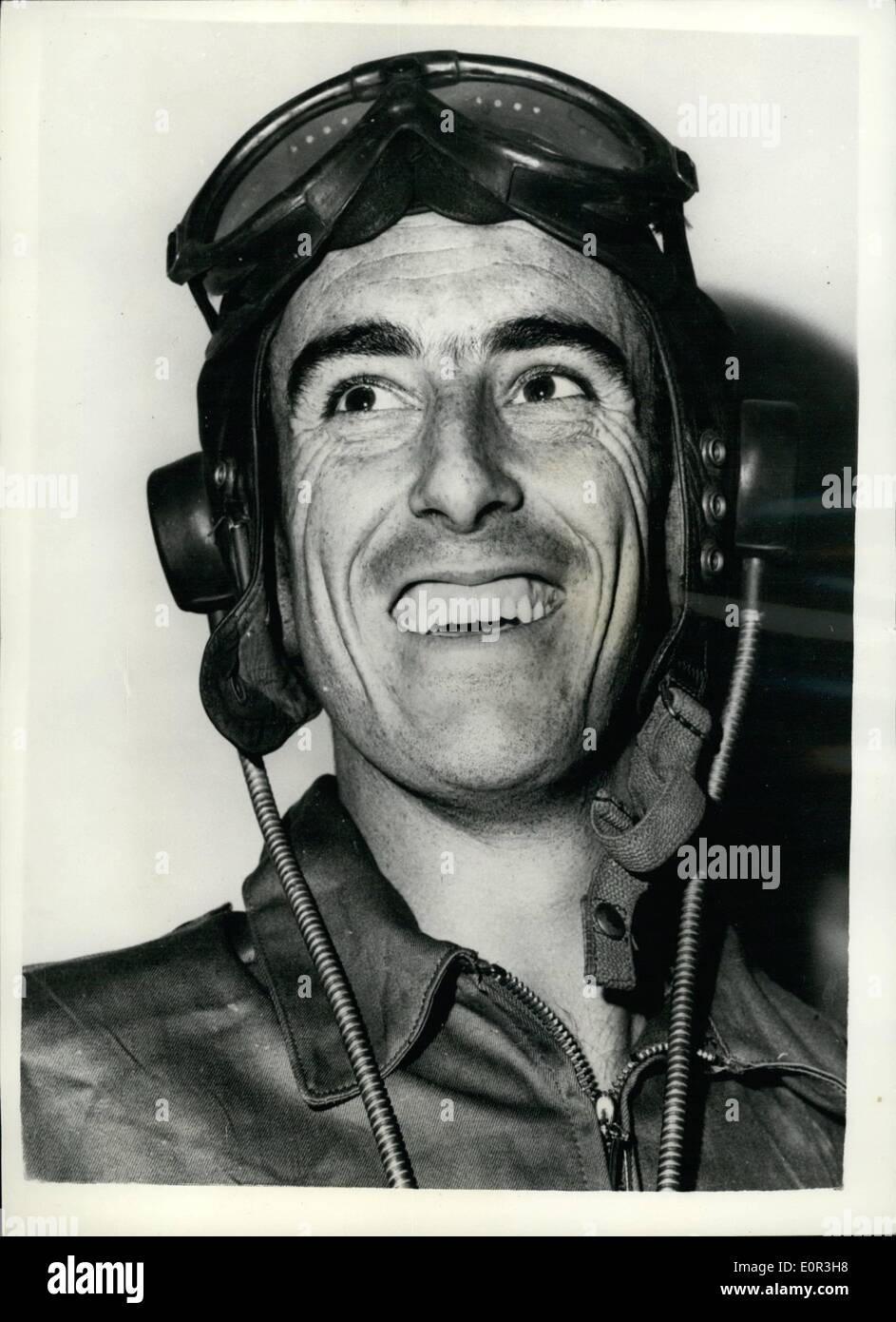 Nov. 11, 1957 - Polio victim works by Night and learns to fly by day. Australian Polio victim - 23 year old Peter ('' Stiff Legs'') Lynch, works by night as a telephone operator - at Leichhardt, Australia - and spends much of his day time learning to fly with the Royal Aero Club. In spite of his difficulties he has passed 21 examinations . He is still paralysed and has spent five months in bed. He can only operate the rudder bar by pushing his legs forward with his hands. Lynch has spent over &200 in learning to fly. Photo shows Peterlynch - Polio victim who is learning to fly. Stock Photo