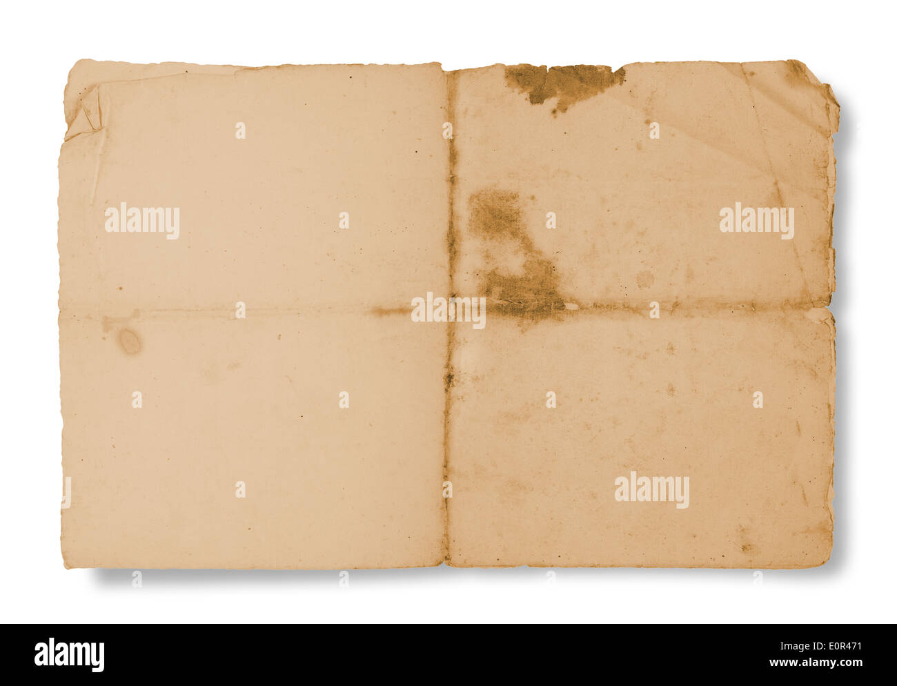 Dirty old parchment with spots and stripes Stock Photo