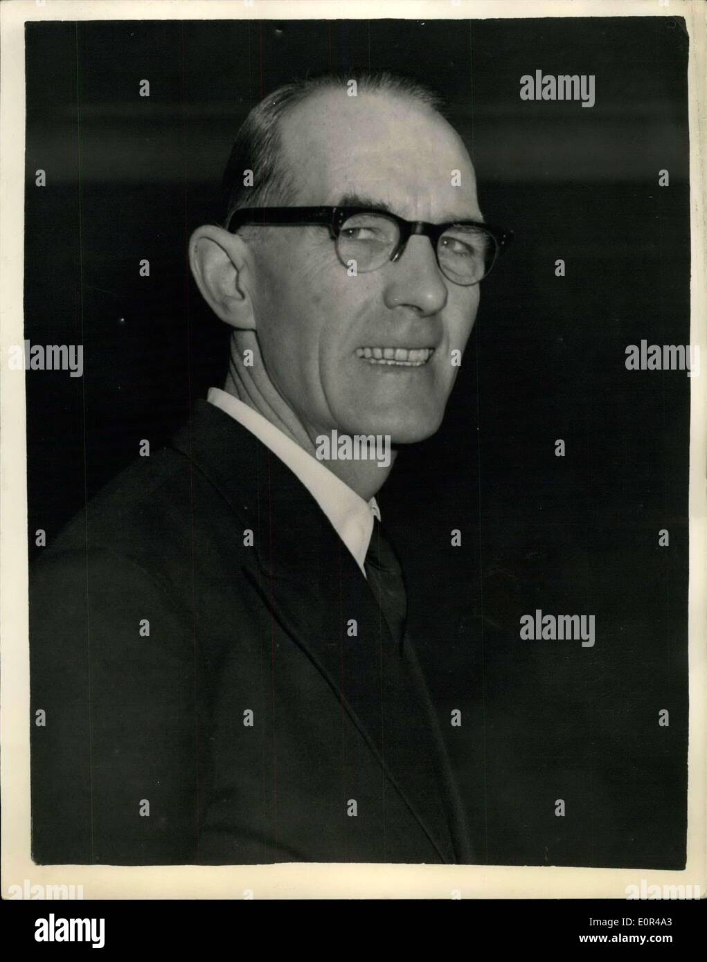 Dec. 12, 1957 - Lewisham Rail Inquiry: The official inquiry into the Lewisham train crash, opened today at the Great Western Hotel, Paddignton. Photo Shows Mr. A.P. Williams, Station Master at St. John's a witness at today's inquiry. Stock Photo
