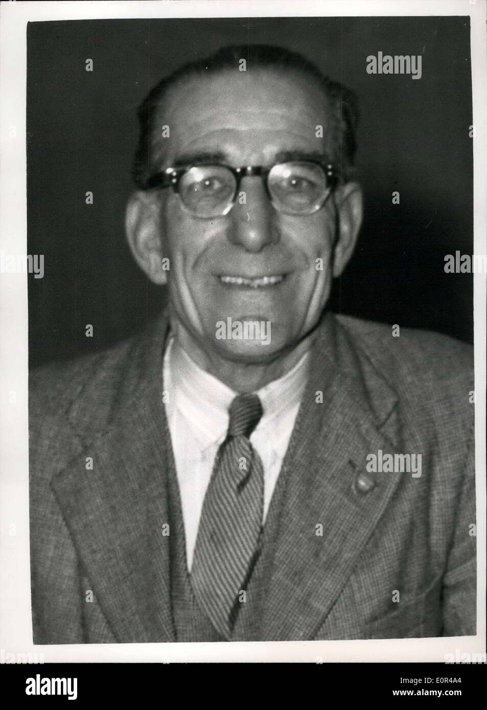 Dec. 12, 1957 - Lewisham Rail Crash Inquiry: The official inquiry into the Lewisham train crash, opened today at the Great Western Hotel, Paddington. Photo Shows Mr F.S. Johnson, of Martindale-rcad, Hounslow - a member of the public, who asked question about the sped of the steam train - at today's inquiry. Stock Photo