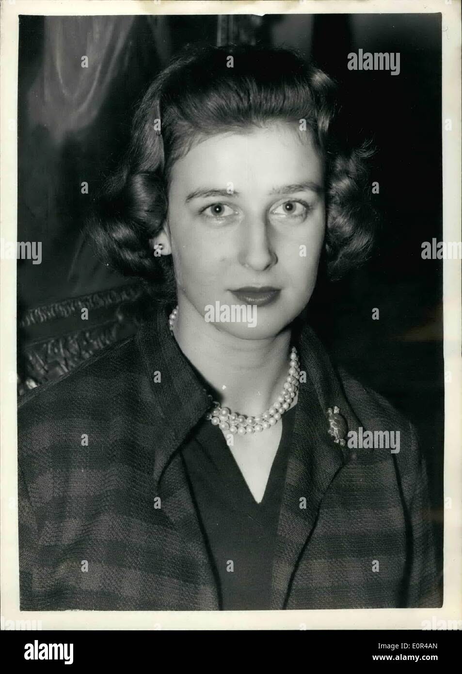 Dec. 12, 1957 - Princess Alexandra 21 on Christmas Day; Princess Alexandra of Kent is shown at Kensington Palace, London, December 18. The Picture was made in connection with the Princess 21st birthday, which she celebrates on December 25th. Stock Photo