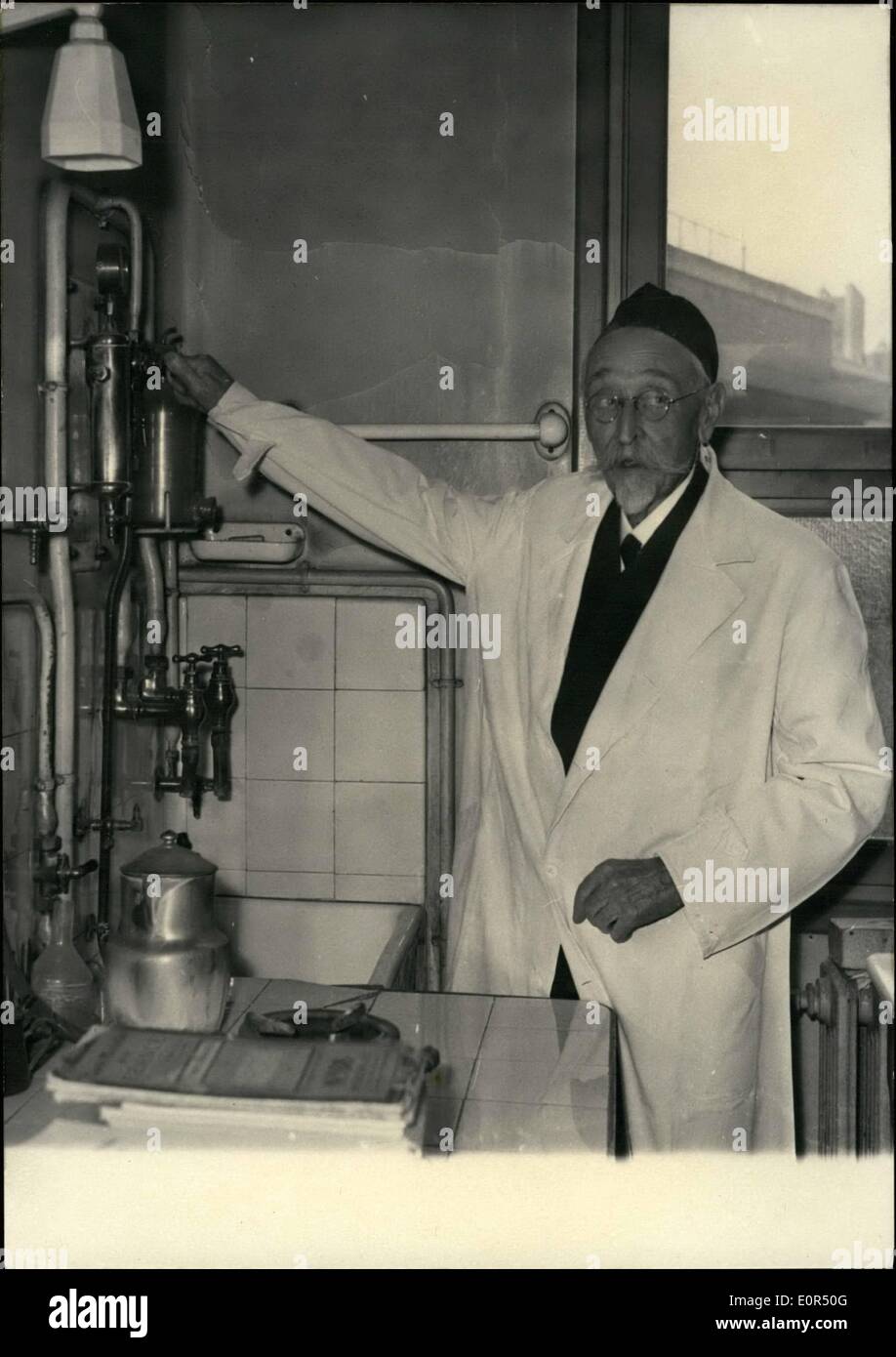 Mar. 03, 1958 - Famous French Scientist Rewarded: M. Camille Guerin, the famous French Scientist who invented, in Collaboration Stock Photo