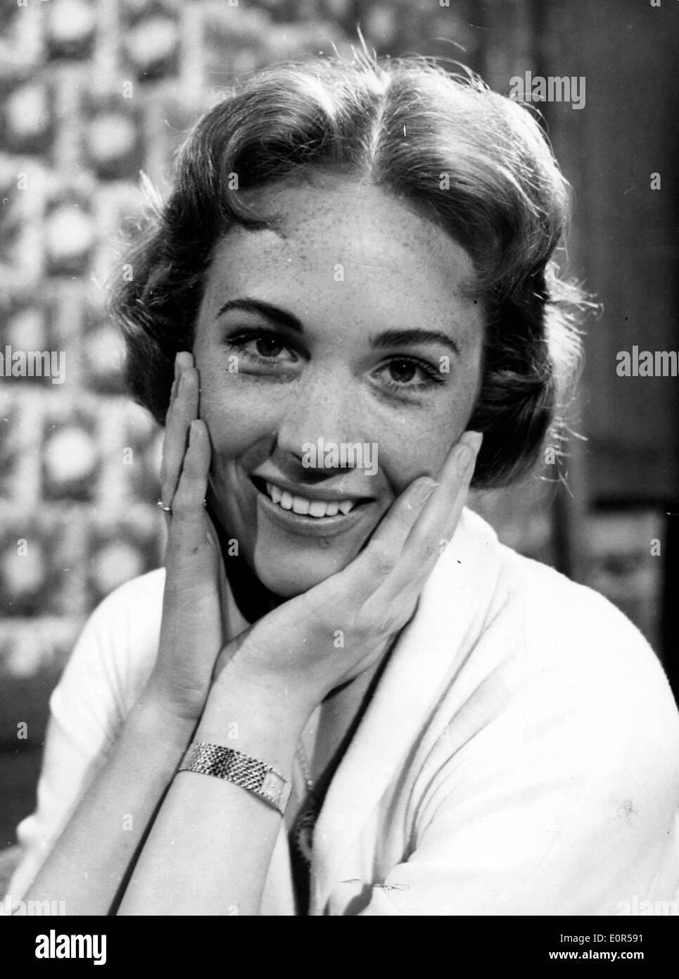Actress and singer Julie Andrews at London Airport Stock Photo