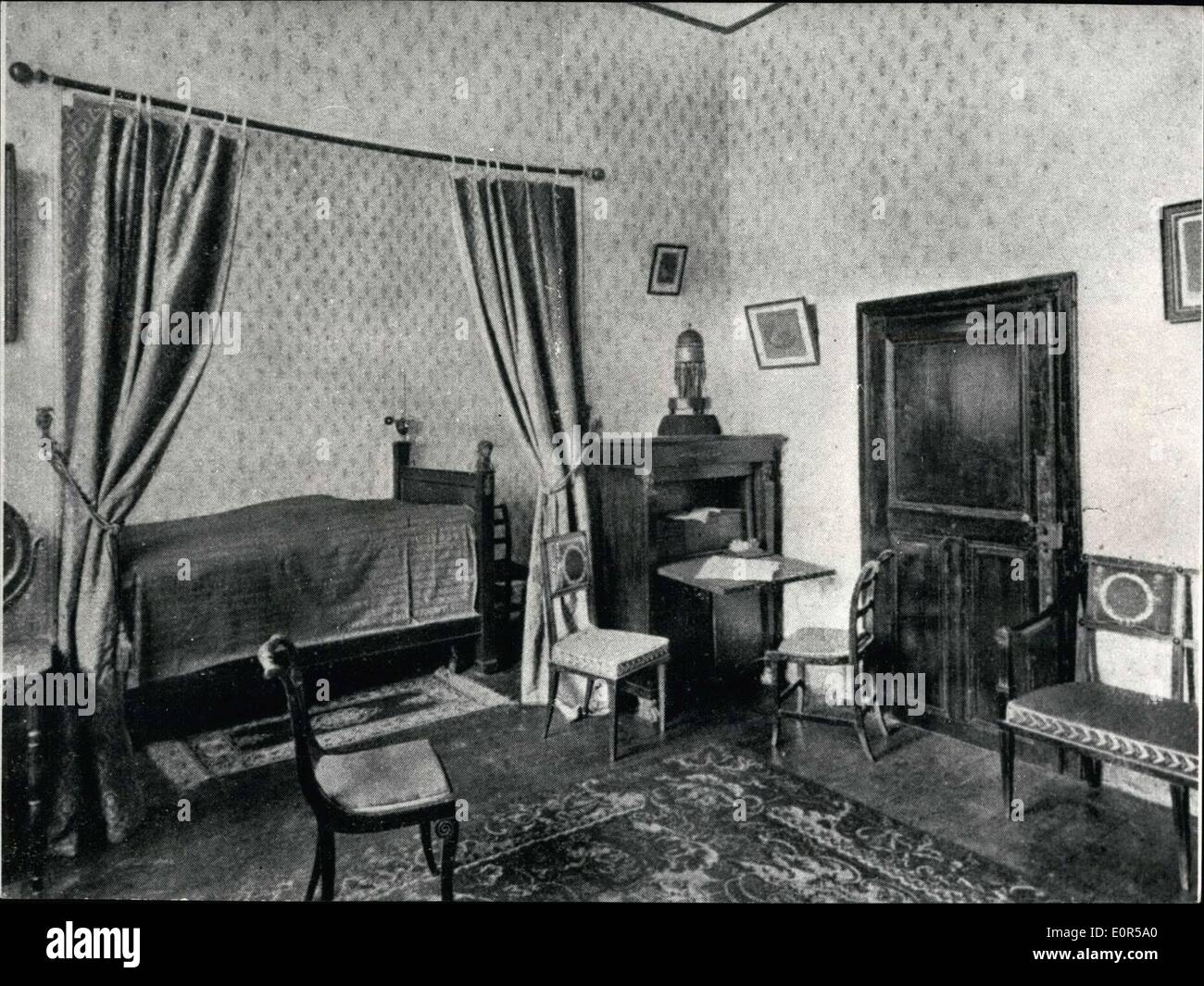 Feb. 13, 1958 - Bedroom of LaMartine to Auction Tomorrow Drouot Hall Stock Photo