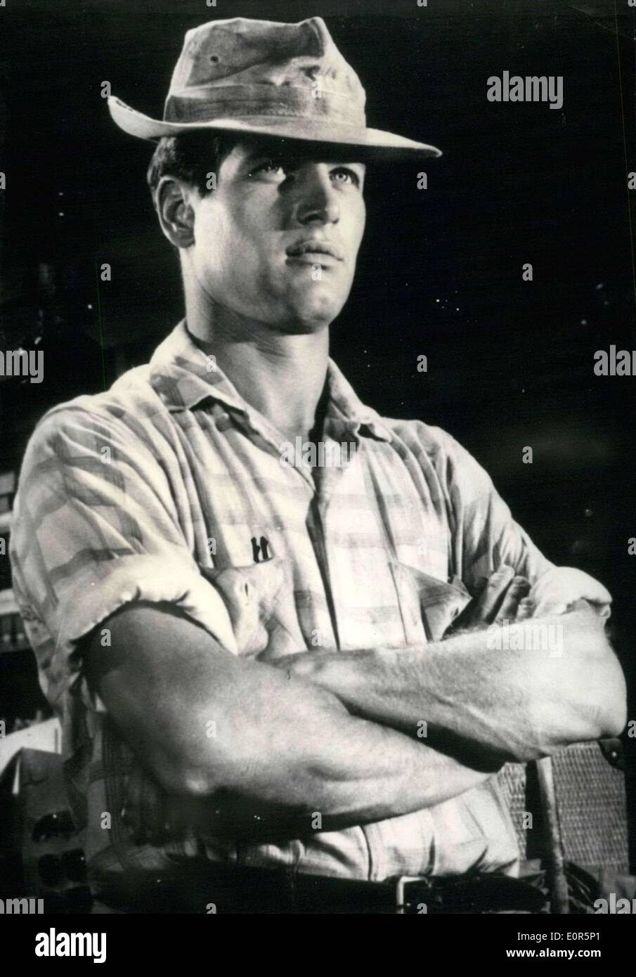 May 19, 1958 - American actor Paul Newman won the ''Best Male Actor'' Award at the Cannes Film Festival for his role in ''The Fires of Summer''. Here is a picture of Paul Newman from the movie. Stock Photo