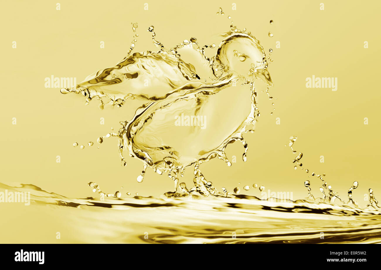 Yellow Water Chick Stock Photo