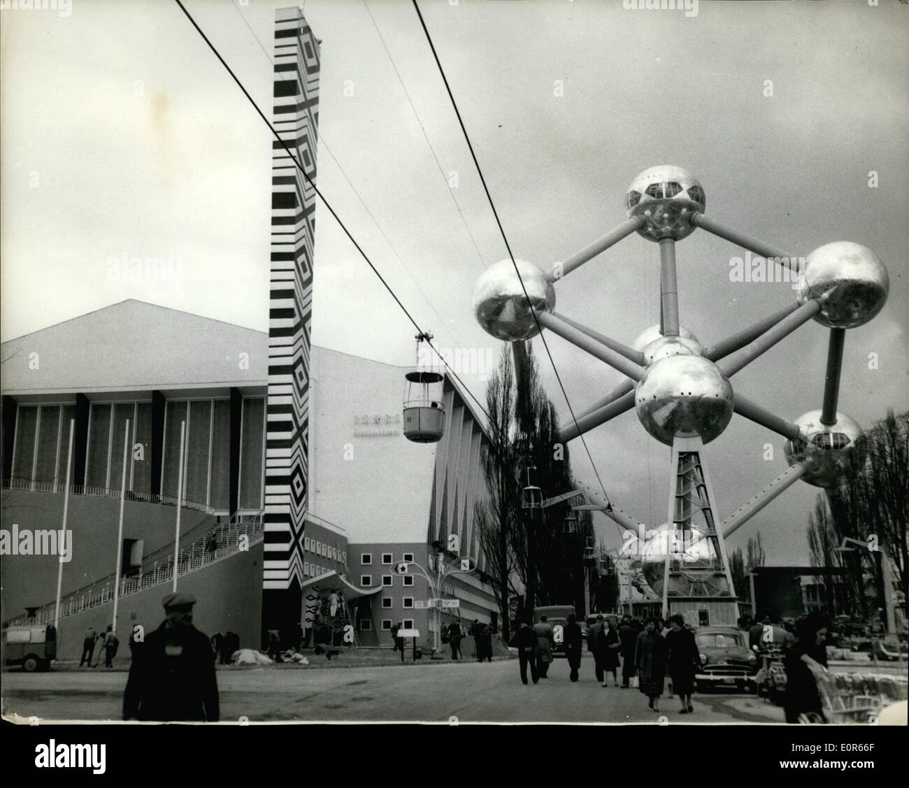 Apr. 04, 1958 Brussels Universal Exhibition Opens Today Photo Shows Yesterday's view of the