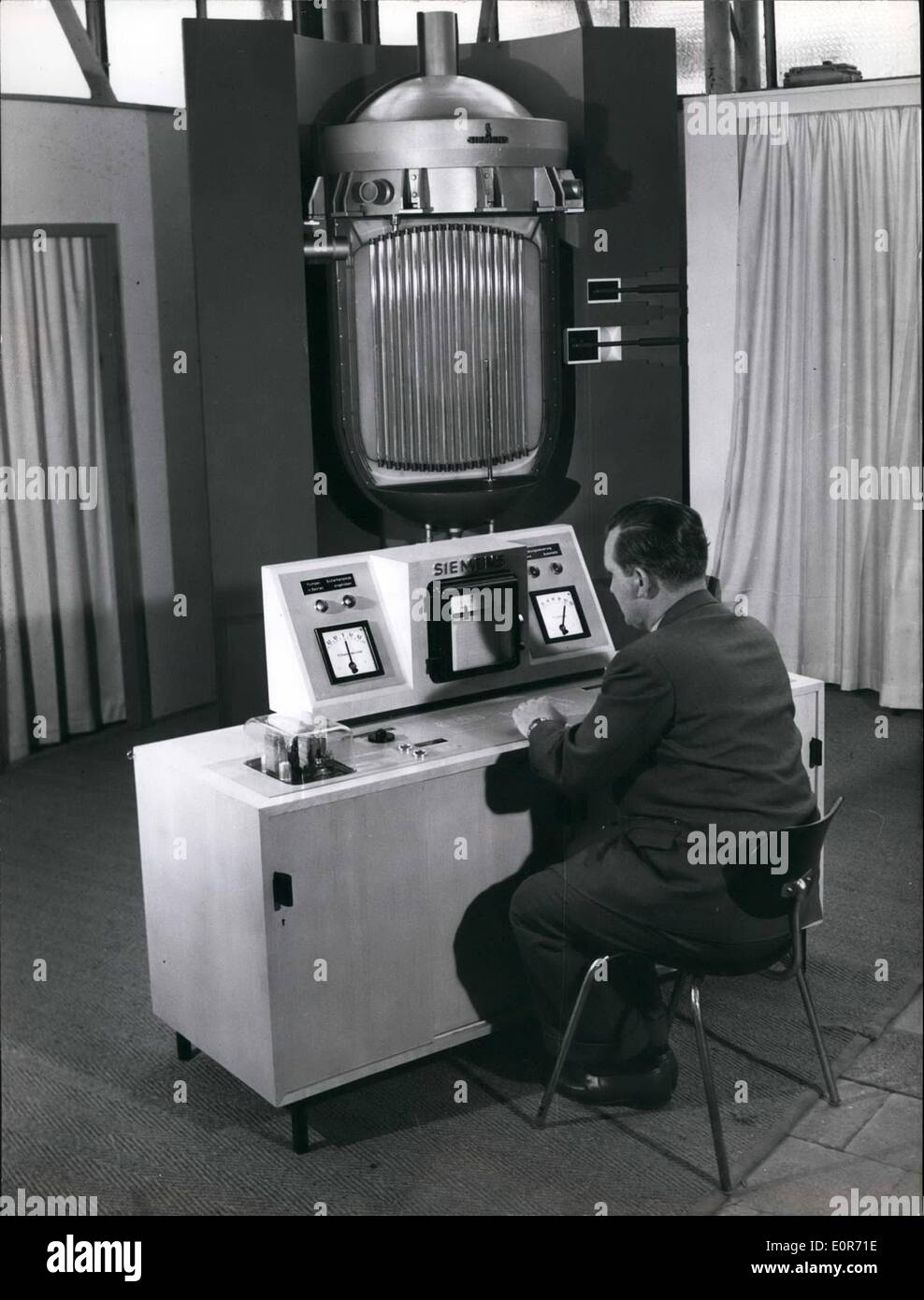 May 05, 1958 - For the first time; the firm Siemens on the Achema II General Chemical Exhibition is showing its works on the l Stock Photo